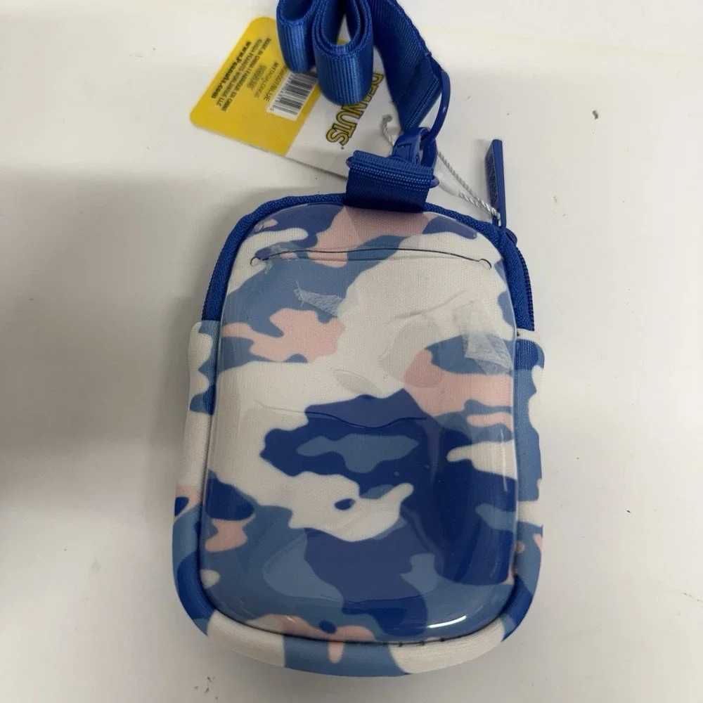 Blue Camo Snoopy Peanuts Lanyard Pouch New